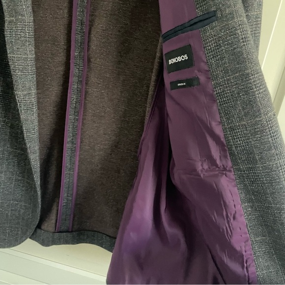 Bonobos Men’s Gray Tweed Athletic Fit One Button Blazer Jacket 20747 - Picture 7 of 11